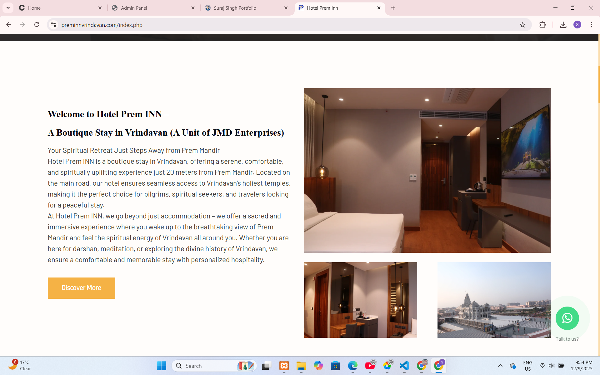 Hotel website
