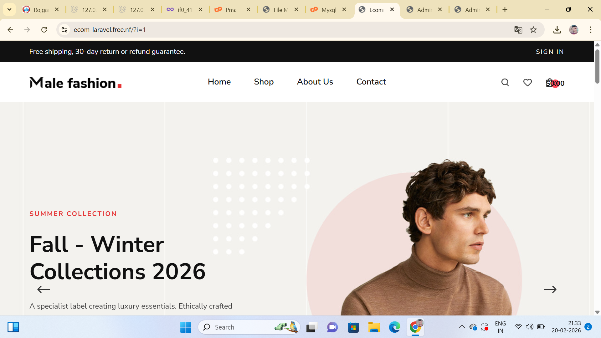 laravel ecommerce website